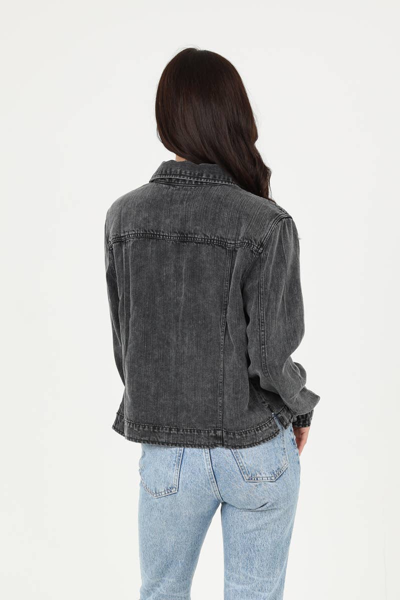 Angie ACID WASH TENCEL JACKET