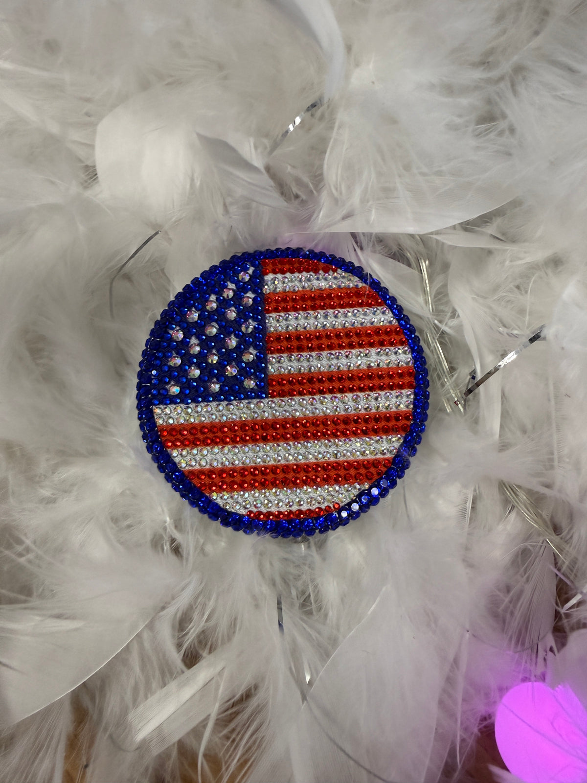 American Flag Bling Compact Mirror
