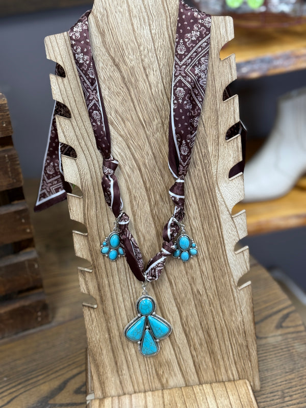Western Bandana Scarf Necklace