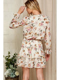 Ruffled Floral Print Dress
