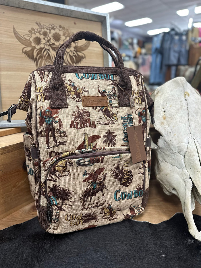 Wrangler Retro Cowboy Print Backpack
