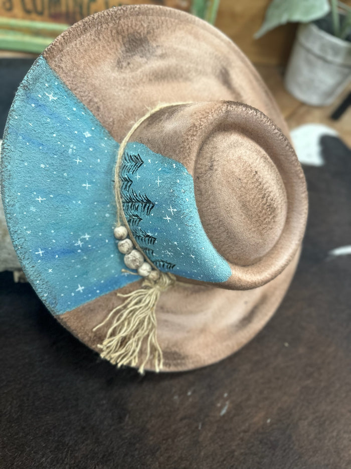 Custom Burned and Painted Hat
