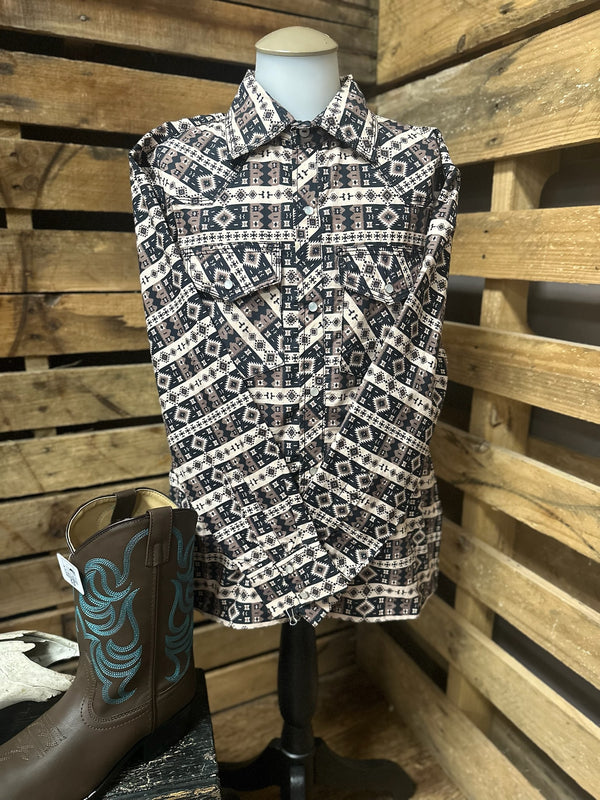 Lil’ Dude Desert Aztec Snap Shirt