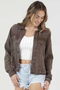 Angie ACID WASH TENCEL JACKET