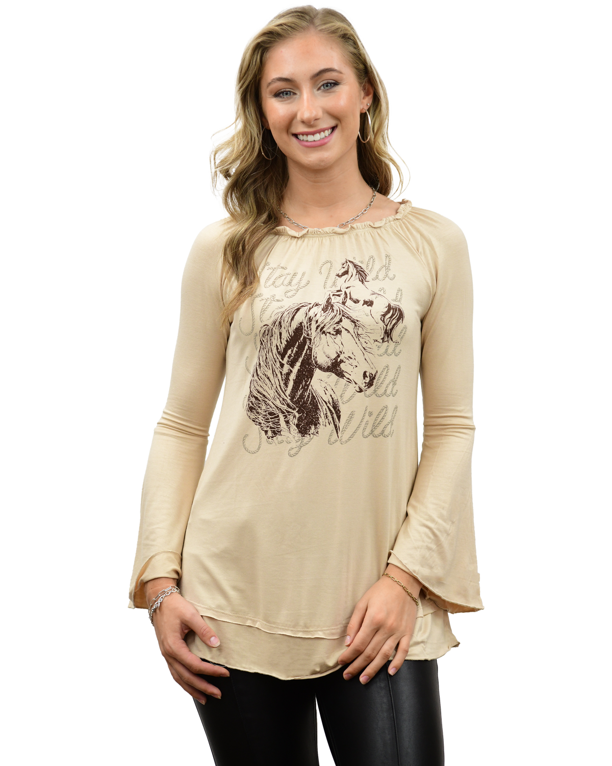 Stay Wild  Bell Sleeve Top