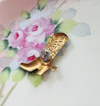Western Turquoise Brass Cowboy Boot Hat Pin