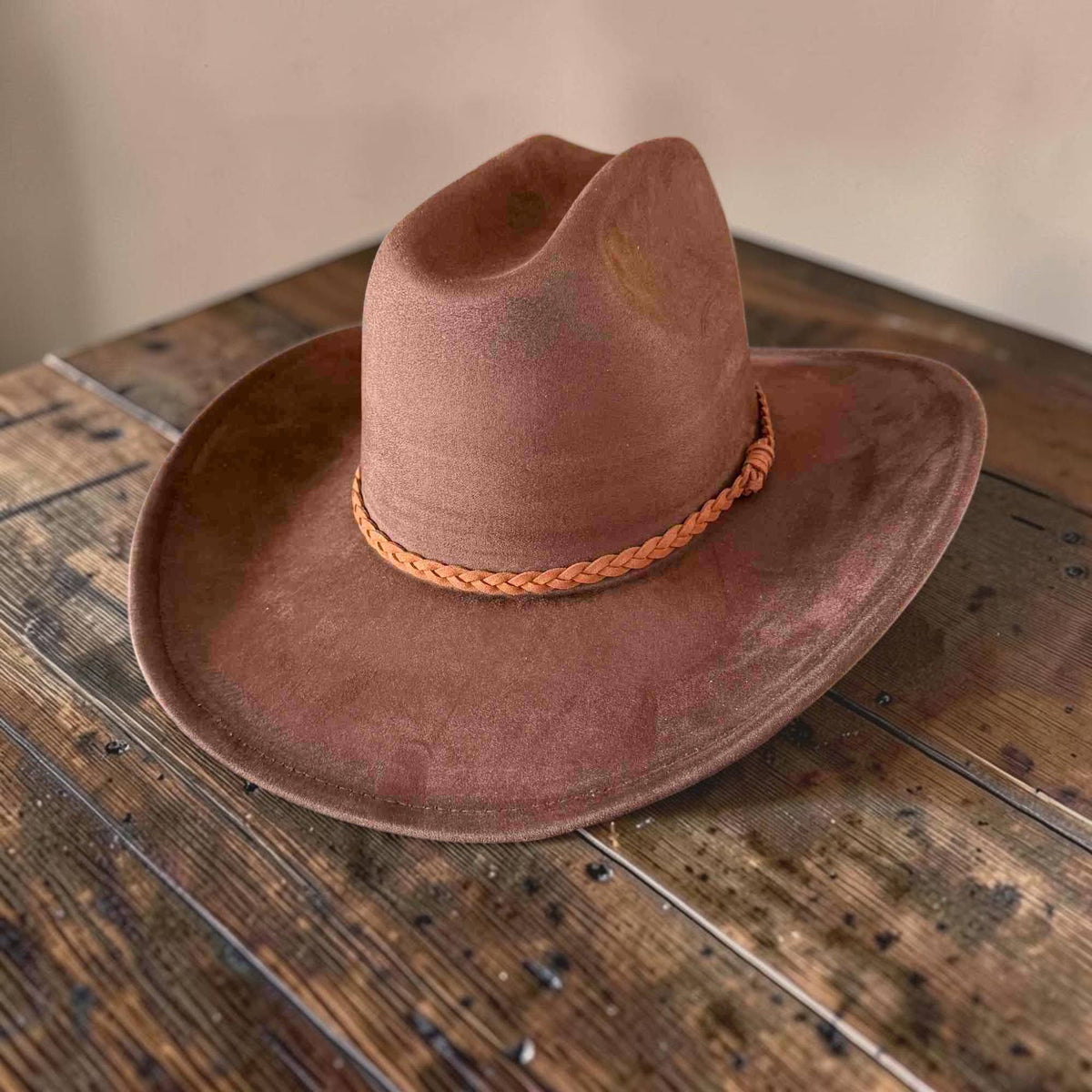 🤠Vegan Suede Cowboy Hat W/ Suede Hat Band