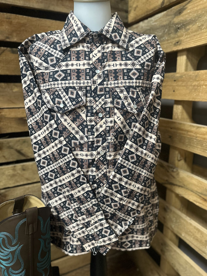 Lil’ Dude Desert Aztec Snap Shirt