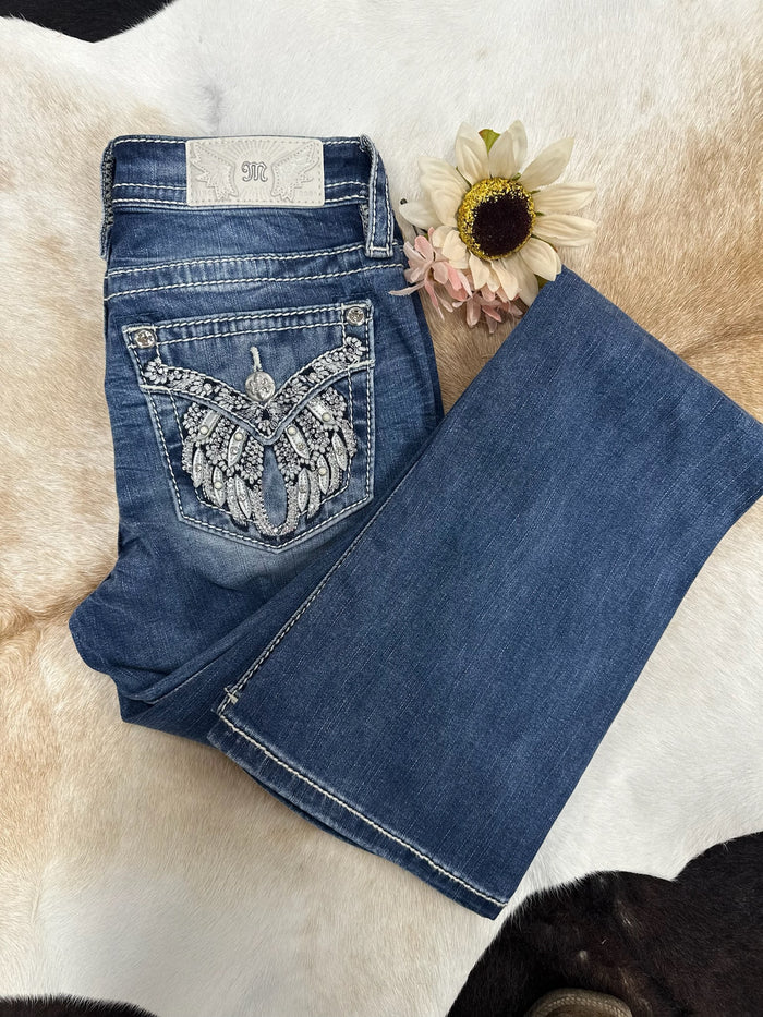 Miss Me Signature Sparkle Mid-Rise Bootcut Jeans