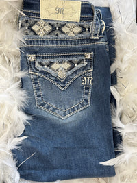 Miss Me “Silver Cross Stitch” Bootcut