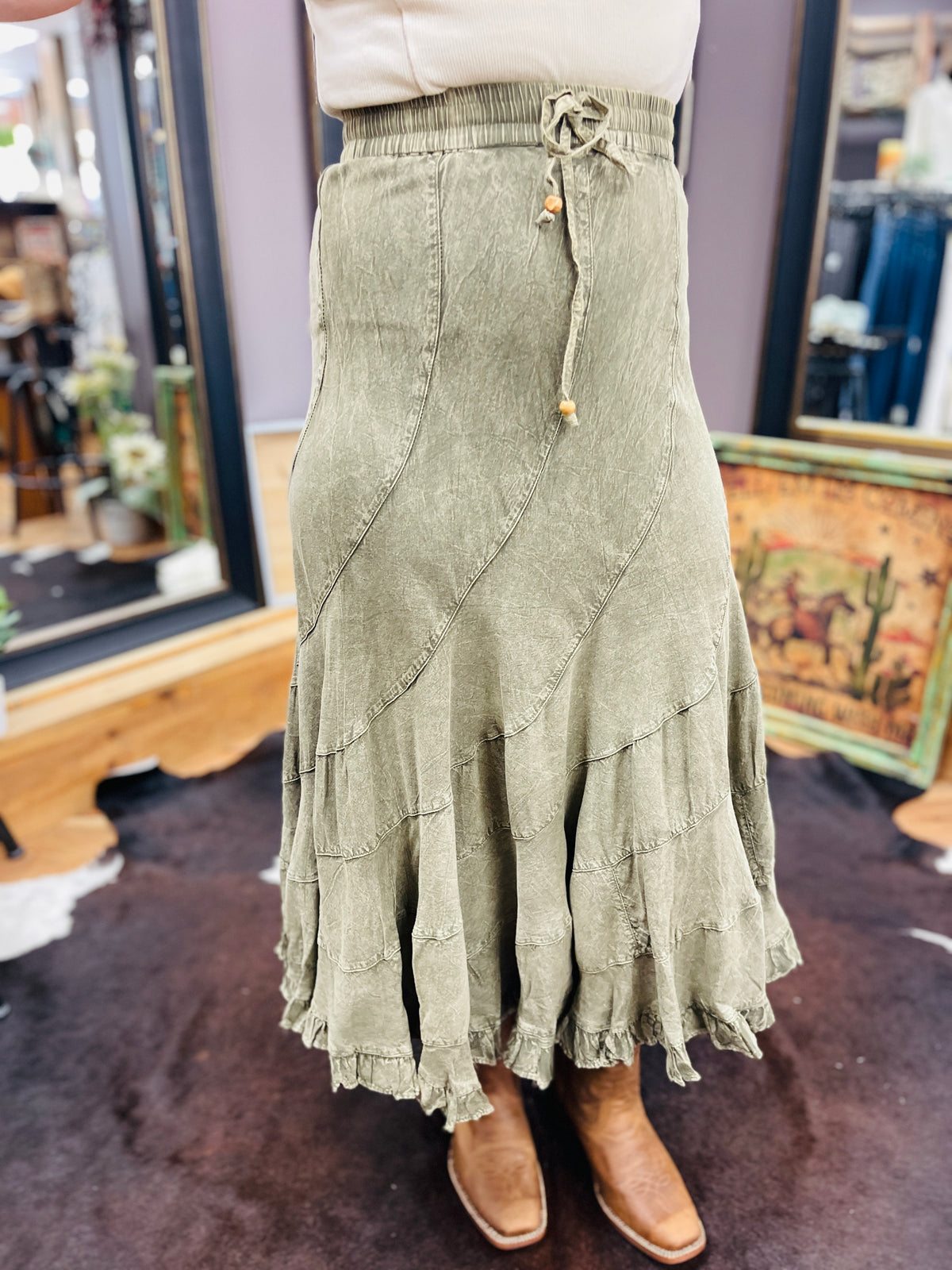 Boho Mid Length Skirt