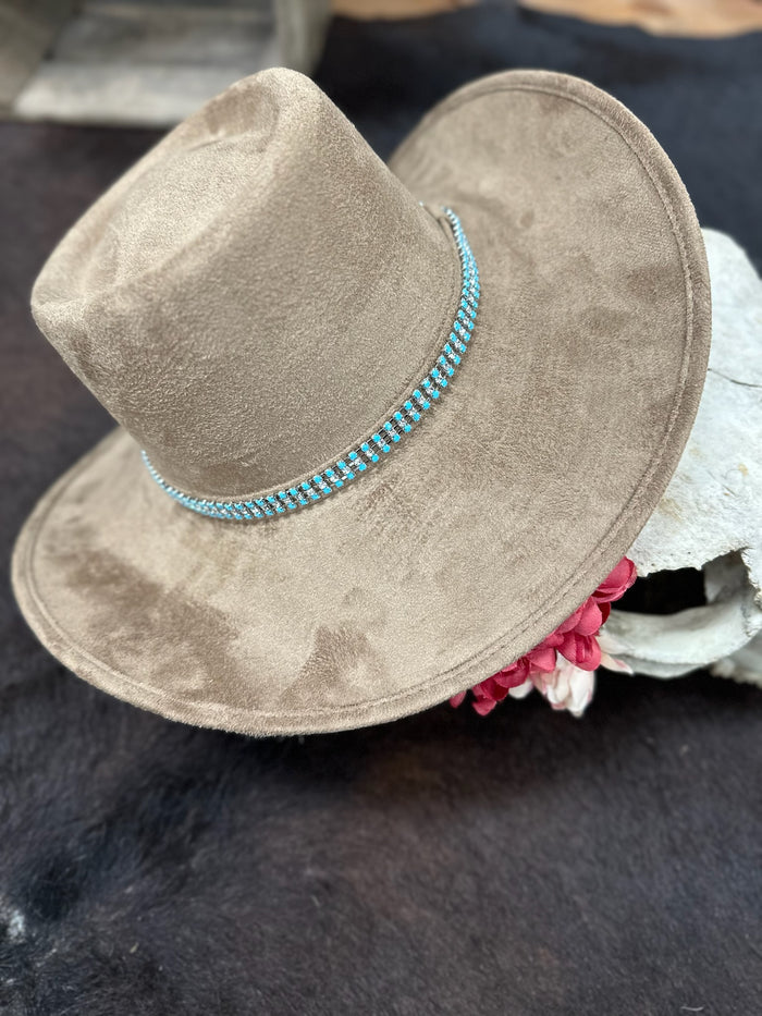 Austin Accent "Santa Fe Sky" Crystal &amp; Turquoise Hat Band