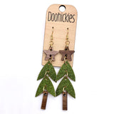 Wooden Western Earrings