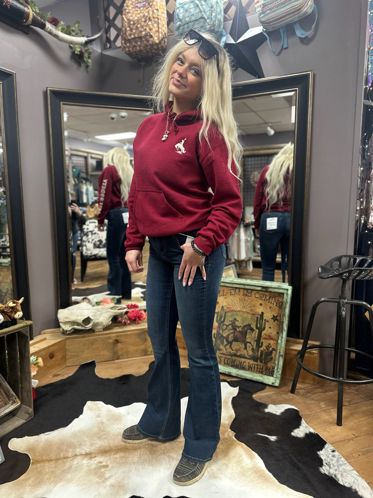 1822 "Oretha" Mid-Rise Flare Jeans