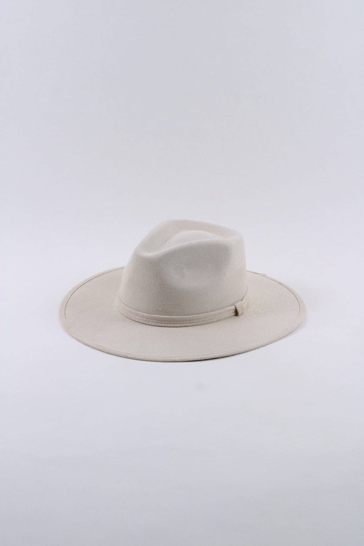 Vegan Suede Rancher Hat - Ivory
