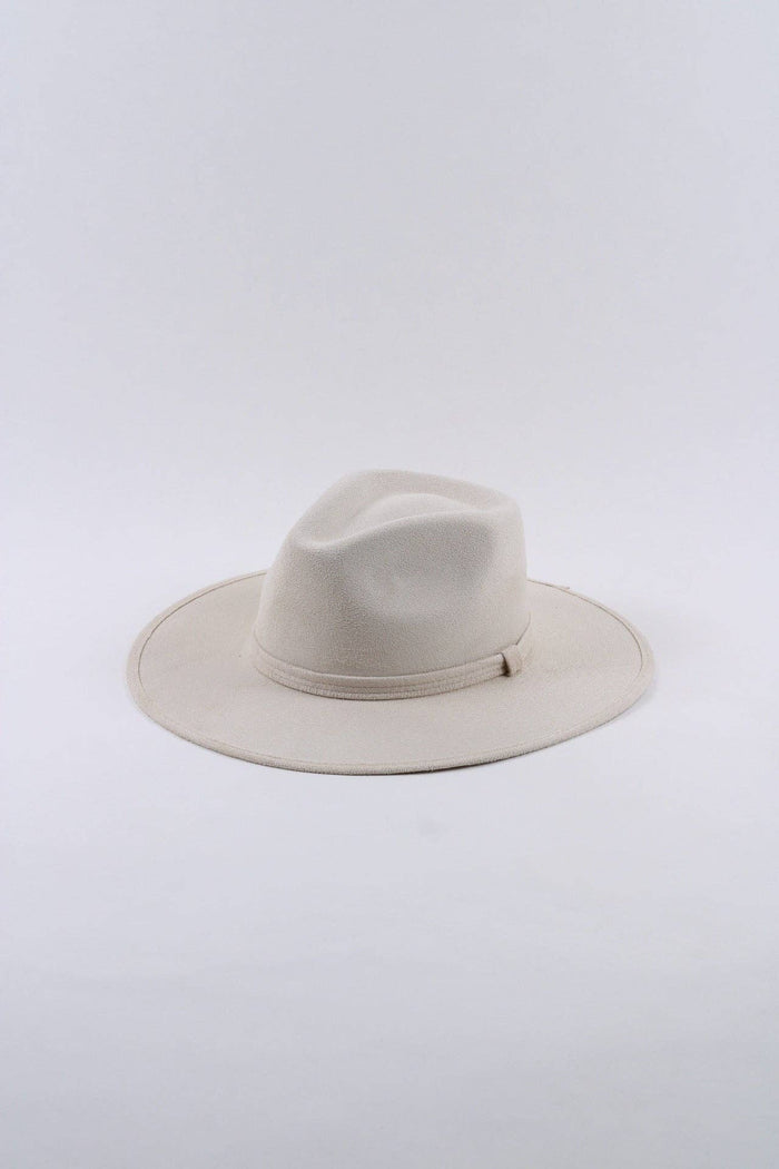 Vegan Suede Rancher Hat - Ivory