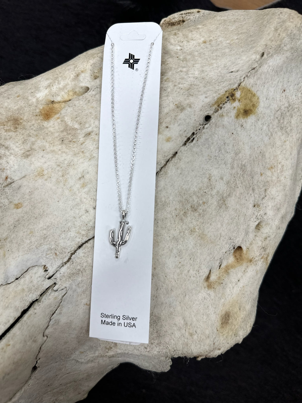 Sterling Silver Cactus Charm Necklace
