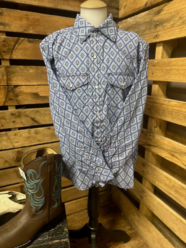 Lil’ Dude Blue Diamond Snap Shirt
