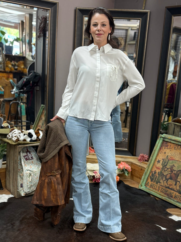 Classic White Button-Up Blouse