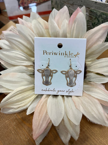 Earrings Two Tone Cow