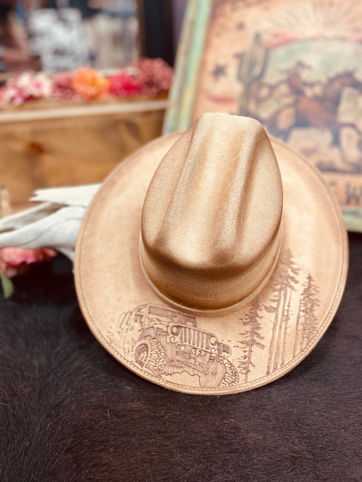 Jeep'in Custom Burned Hat
