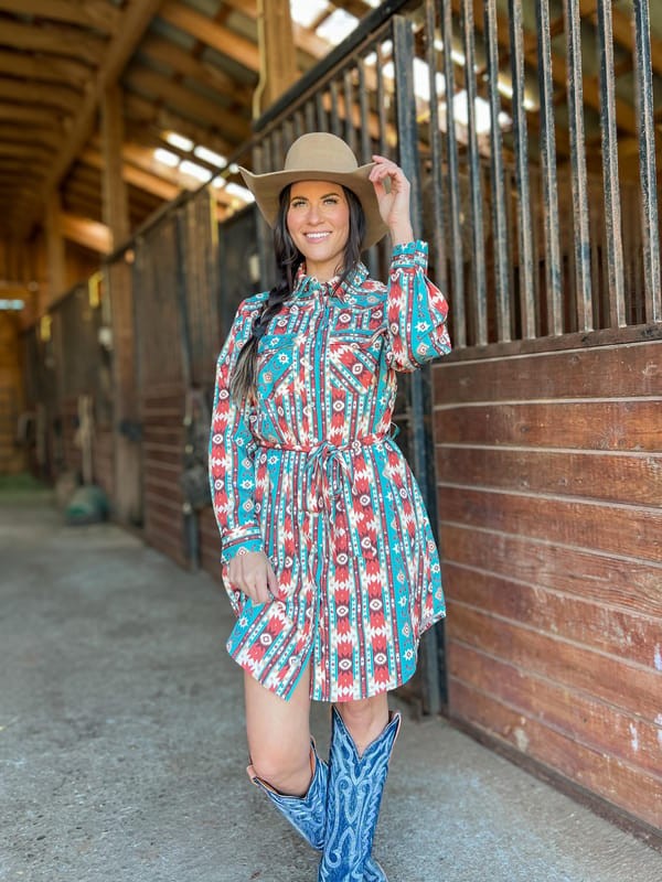 Painted Desert Western Shirt Dress