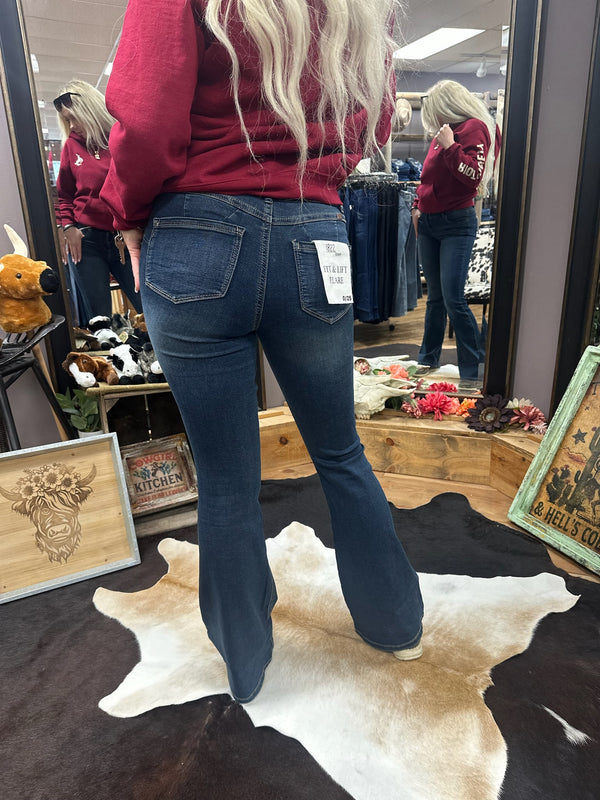 1822 "Oretha" Mid-Rise Flare Jeans