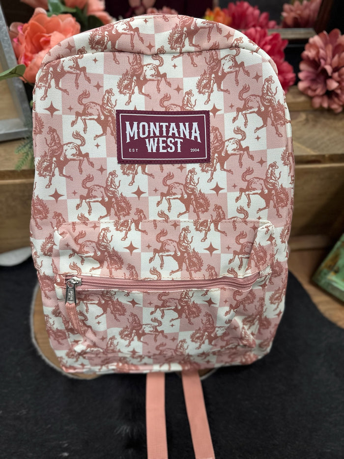 Montana West "Rodeo Sweetheart" Checkered Backpack