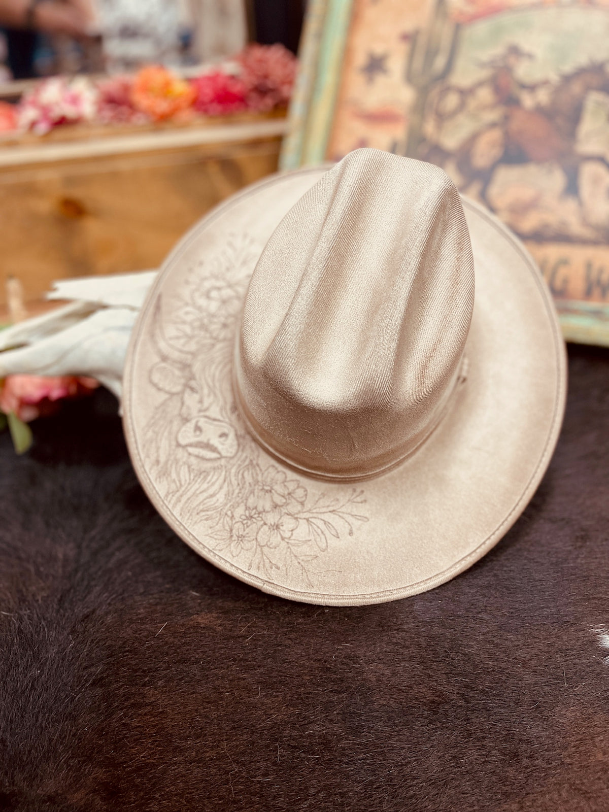 Highland Love Custom Burned Hat