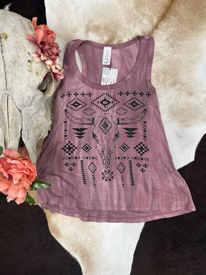 Dusty Rose Longhorn Graphic Tank