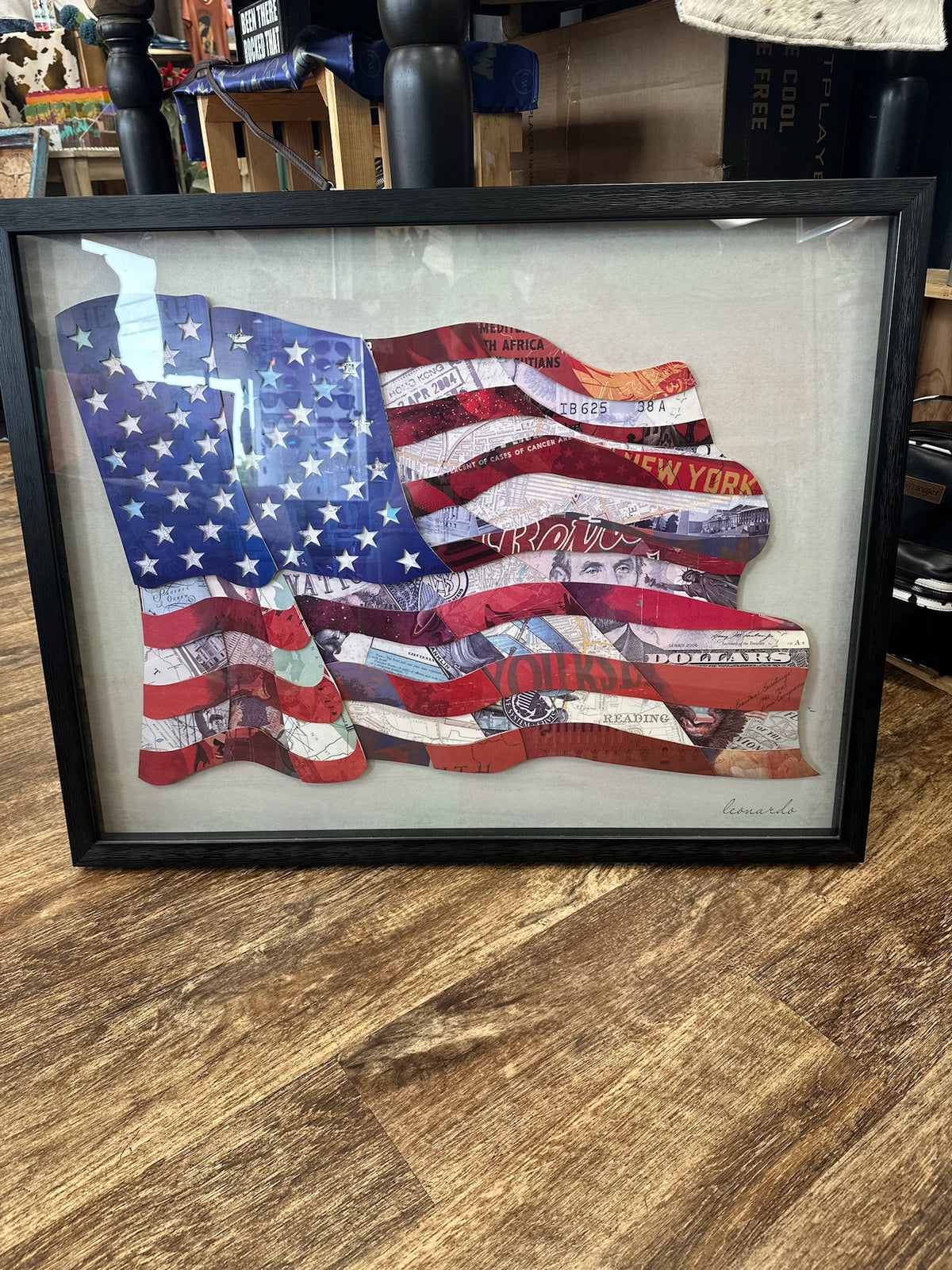 American Flag Collage Art