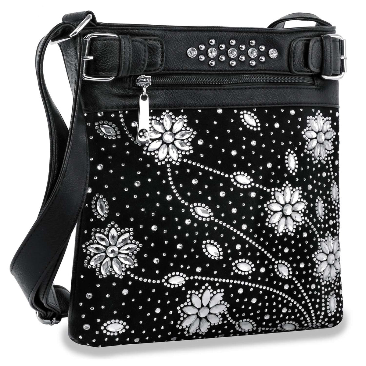 Rhinestone Daisy Crossbody