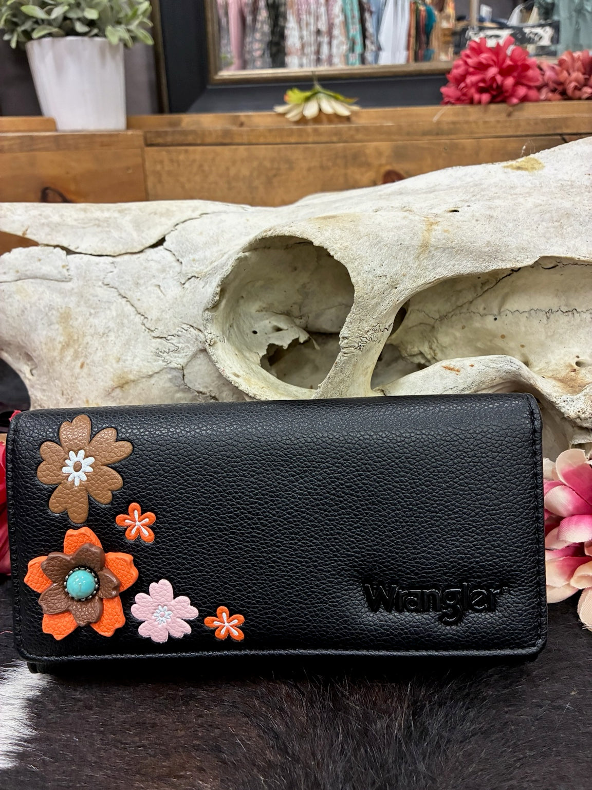 Wrangler Floral Wallet | Black or Mustard Yellow