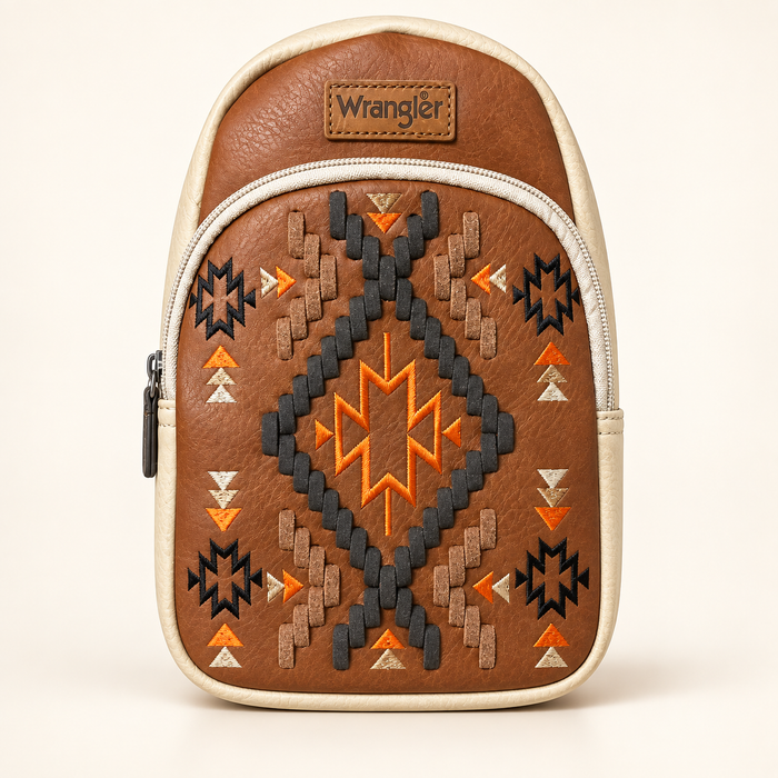 Wrangler Aztec Embroidered Sling Bag