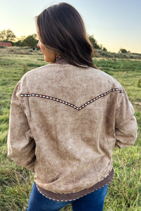 Sterling Kreek Buckskin Buckstitch Bomber Jacket