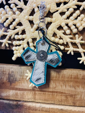 Cross Hide Key Chain