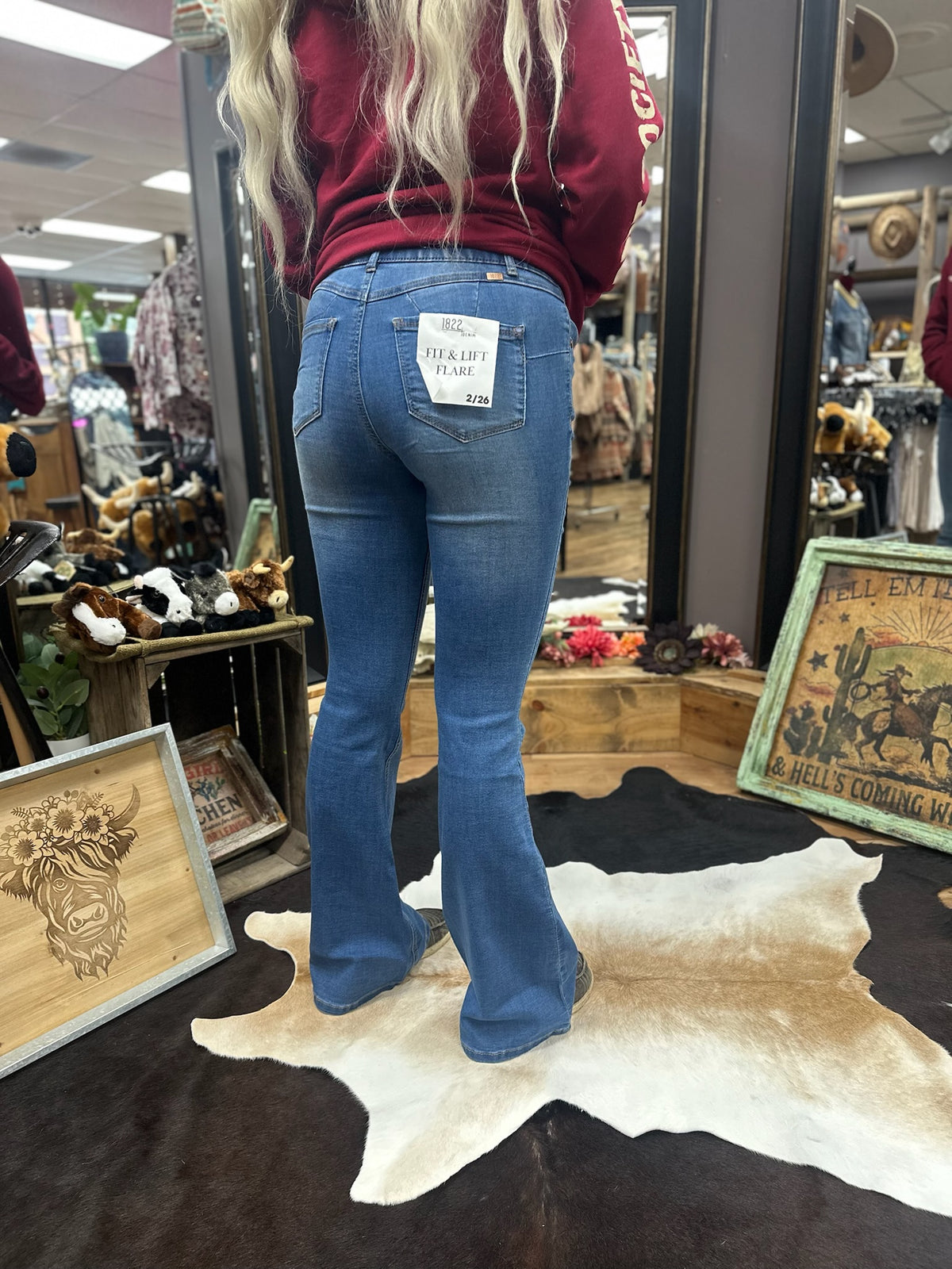 1822 "Elsie" Mid-Rise Flare Jeans