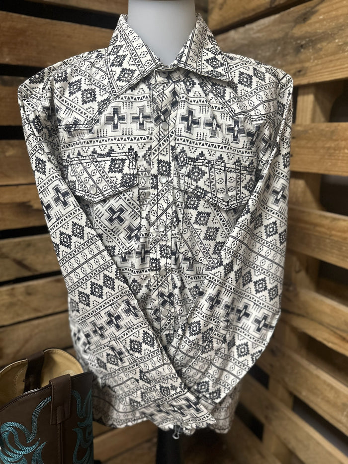 Lil’ Dude Aztec Snap Shirt