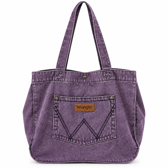 Wrangler Purple Washed Denim Tote Bag