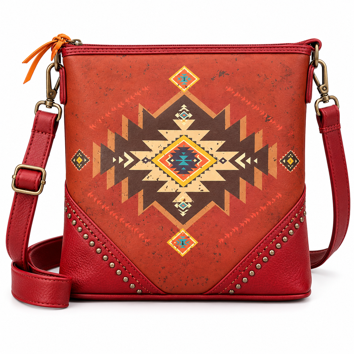 Rustic Southwestern Geometric Crossbody Bag-concealed carry