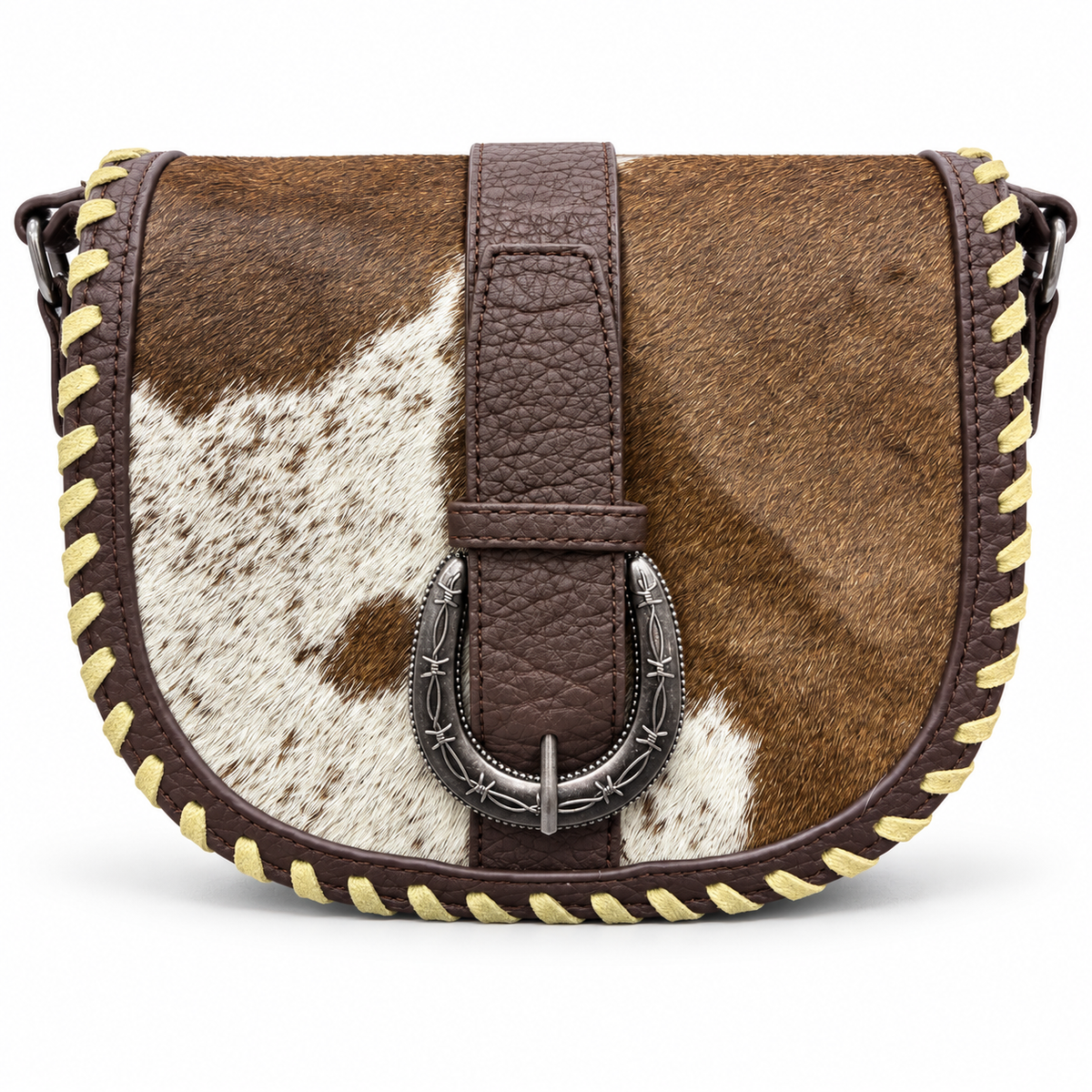 Western Cowhide Saddle Crossbody Purses