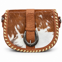 Western Cowhide Saddle Crossbody Purses