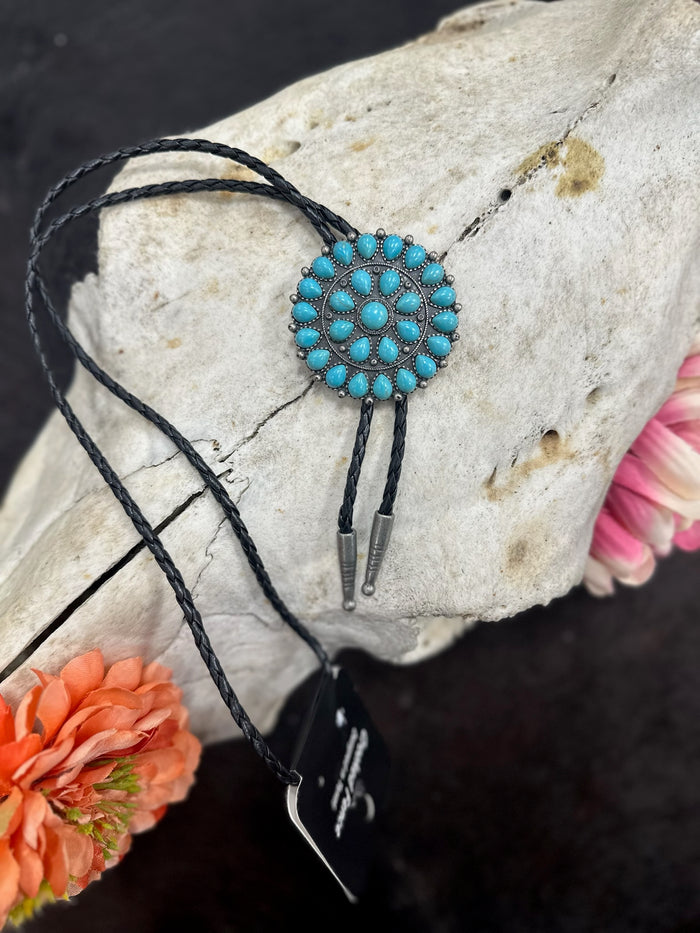 Turquoise Concho Bolo Tie