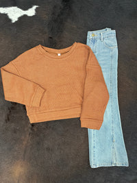 Li'l Britches Rust Cropped Knit Sweater