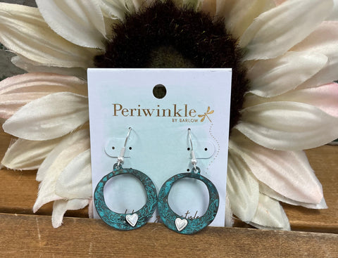 Patina Silver Heart Earrings