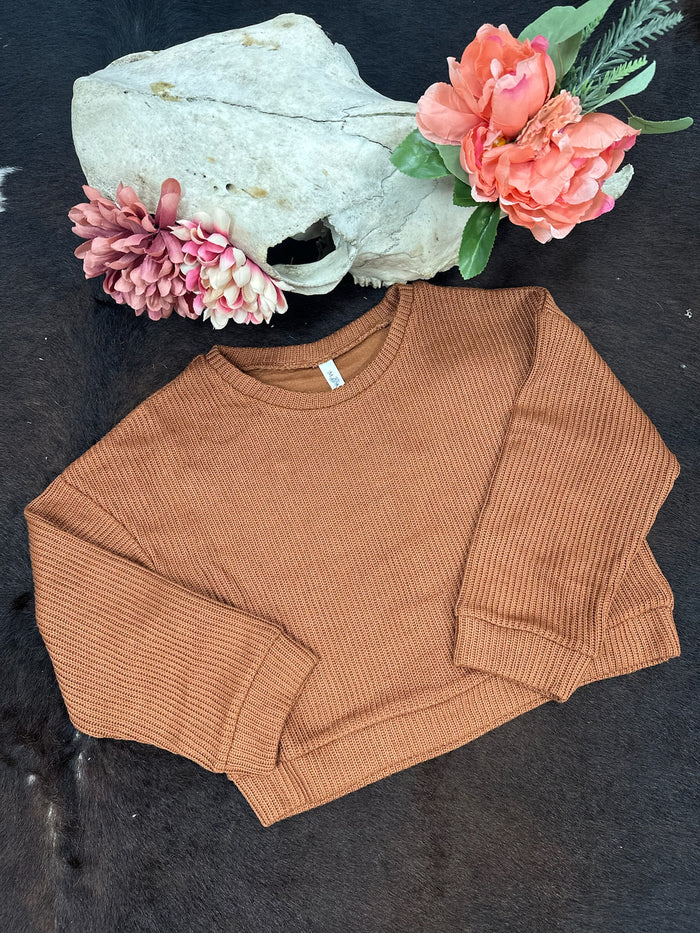 Li'l Britches Rust Cropped Knit Sweater