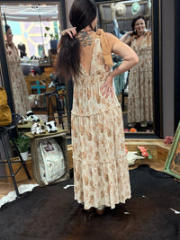 Tie Shoulder Tiered Dress