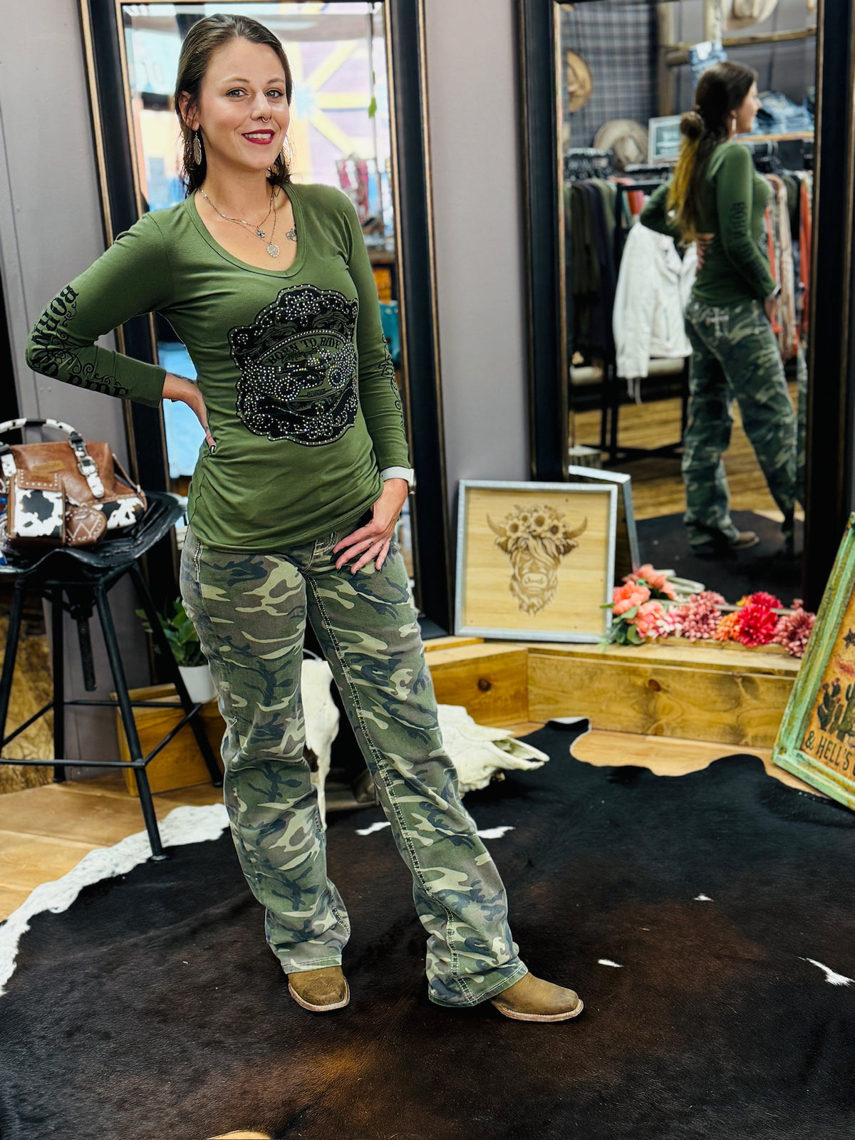 Miss Me Camo Wide Leg