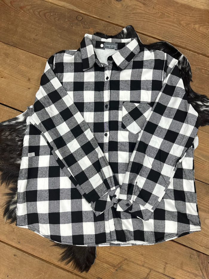 Black/White Flannel Sherpa