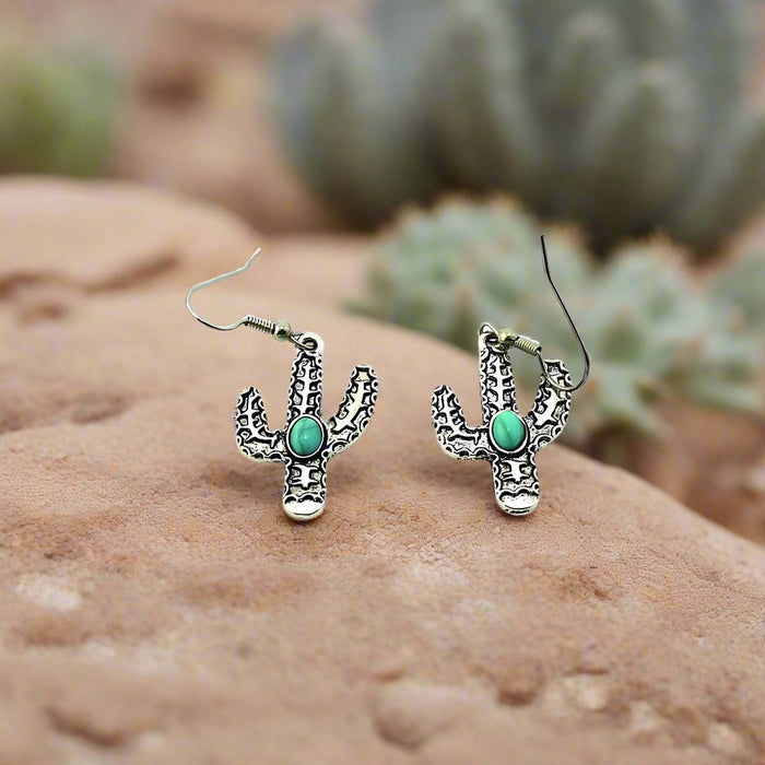 Blue Saguaro Earrings